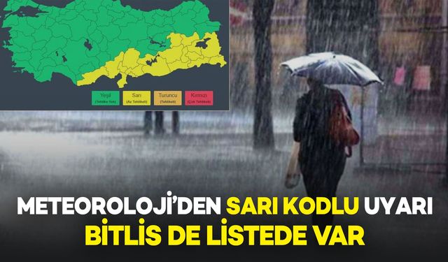 Meteoroloji’den Bitlis Dahil 19 İl İçin Sarı Kodlu Uyarı
