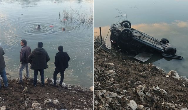 Otomobil baraj gölüne uçtu: Sürücü kurtarıldı