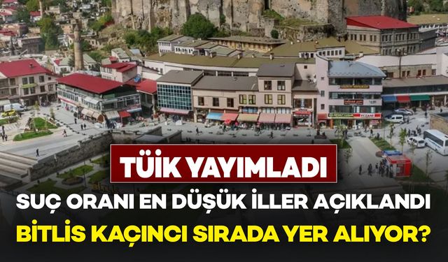 Suç Oranı En Düşük İller Açıklandı: Bitlis Kaçıncı Sırada Yer Alıyor?