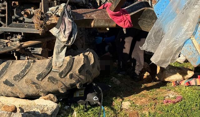 Kontrolden çıkan traktör devrildi: 2 ölü, 1 yaralı