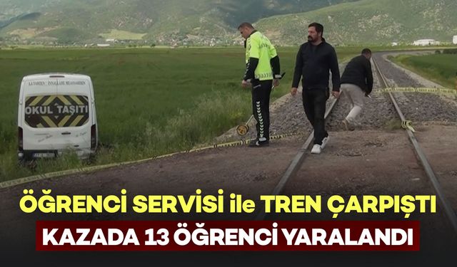 Feci Kaza! Öğrenci Servisi ile Tren Çarpıştı: 13 Öğrenci Yaralandı