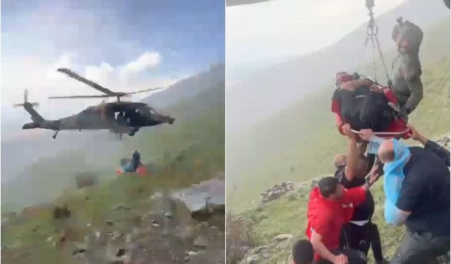 Dağda mantar toplarken kalp krizi geçiren şahıs helikopterle kurtarıldı