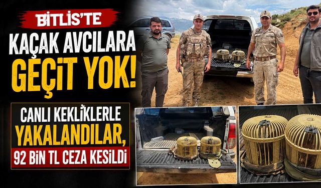 Bitlis'te Canlı Kekliklerle Yakalandılar, 92 Bin TL Ceza Kesildi