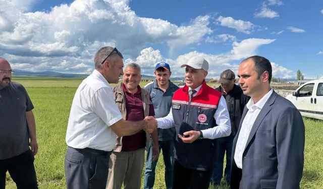Kars'ta dolu vurdu, ekipler sahaya indi