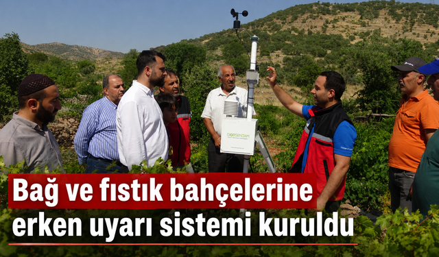 Bağ ve fıstık bahçelerine erken uyarı sistemi kuruldu
