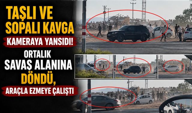Diyarbakır'da Taşlı ve Sopalı Kavga Kameraya Yansıdı: Ortalık Savaş Alanına Döndü, Araçla Ezmeye Çalıştı