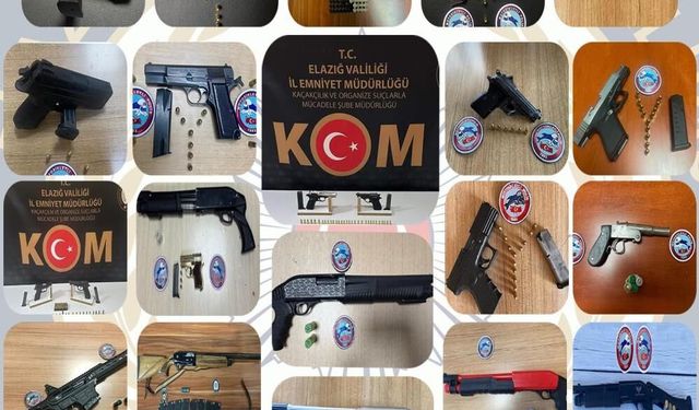 Elazığ'da 24 silah ele geçirildi, 75 kişi yakalandı