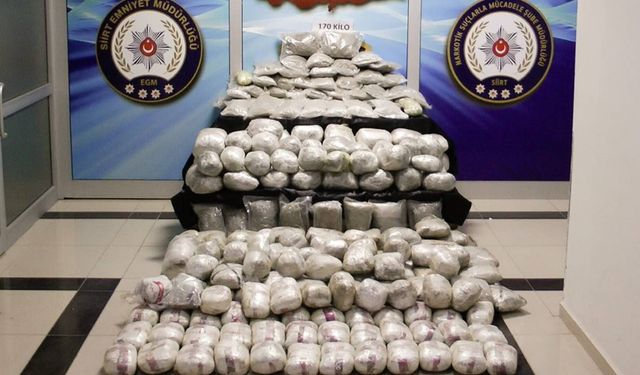 Siirt'te Narkotik Operasyonu: 170 Kilo Kubar Esrar Ele Geçirildi