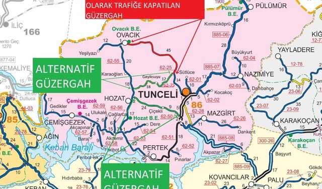 Tunceli-Ovacık yolu 2 gün trafiğe kapanacak: İşte alternatif güzergâhlar