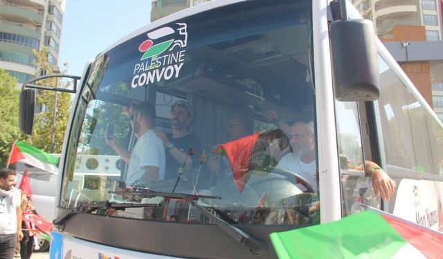 Avrupa'dan gelen Filistin konvoyu için Şanlıurfa tek yürek oldu