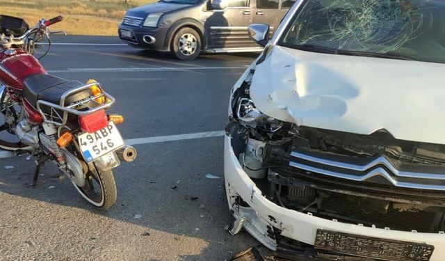 Hasköy yolunda kaza: Motosiklet sürücüsü ağır yaralandı