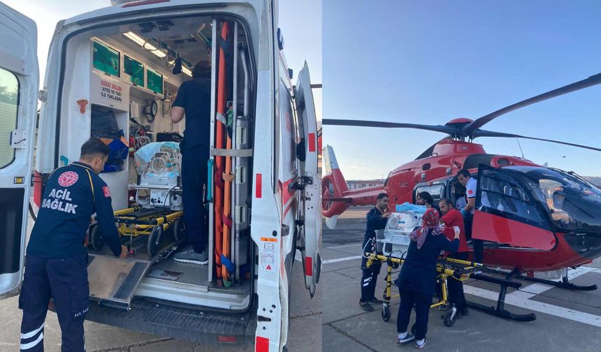 Ambulans Helikopter Yenidoğan Bebek İçin Havalandı