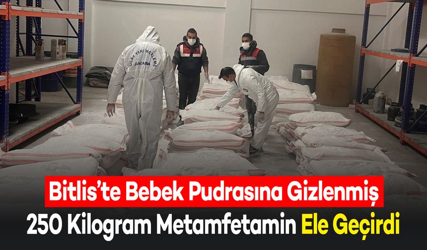 Bitlis'te Bebek Pudrasına Gizlenmiş 250 Kilogram Metamfetamin Ele Geçirdi