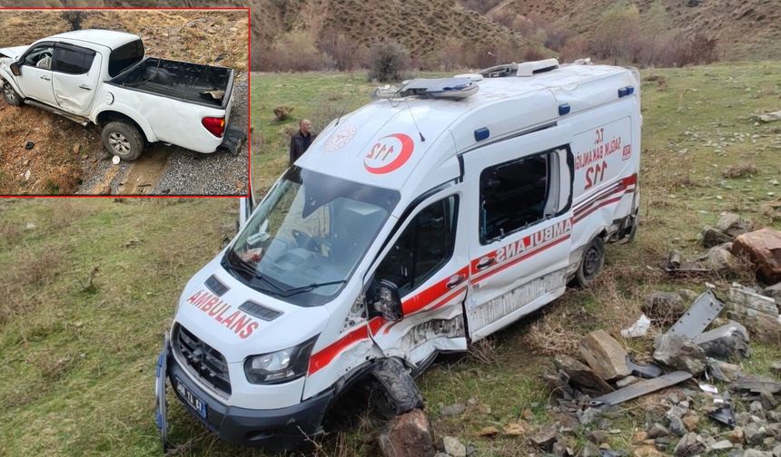 Bitlis'te Kazaya Giden Ambulans da Şarampole Yuvarlandı: 11 Yaralı