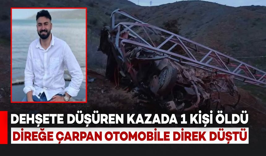 Direğe Çarpan Otomobilin Üzerine Direk Düştü: 1 Ölü 1 Yaralı