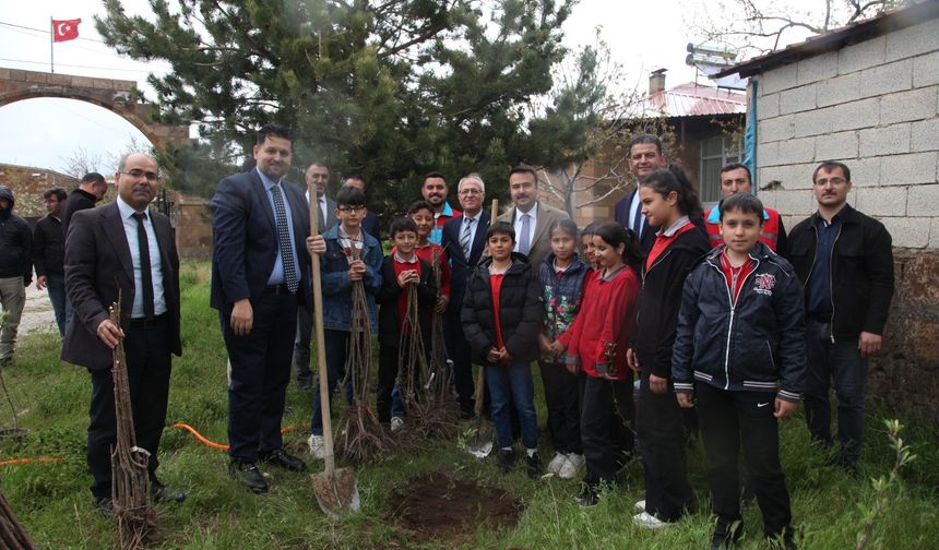 Ahlat’ta "Her Çocuk Bir Fidandır" Projesiyle Öğrencilere 2 Bin Meyve Fidan Dağıtıldı