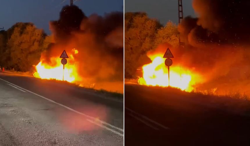 Kaza Yapan Otomobil Alev Aldı: 2 Genç Yaralandı