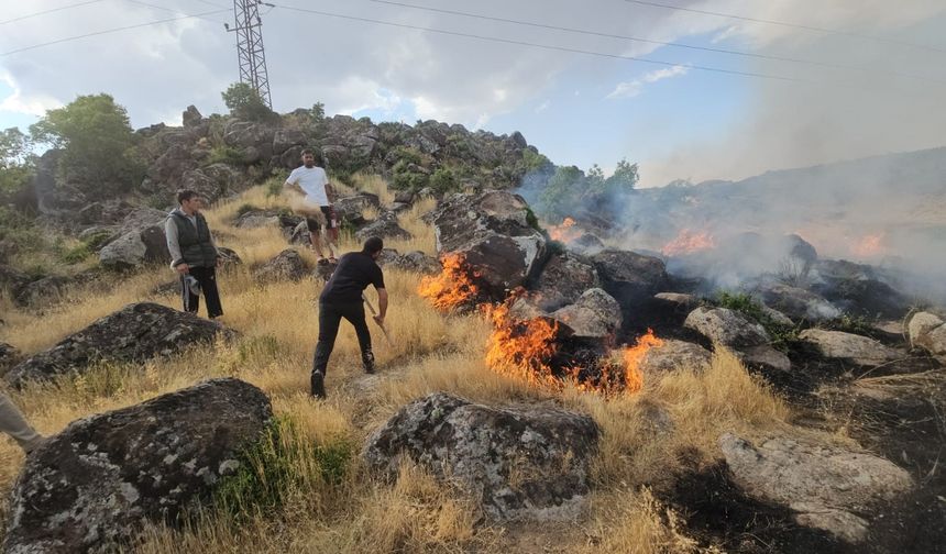 Bitlis'te Rüzgarın Etkisiyle Büyüyen Örtü Yangını Korkuttu