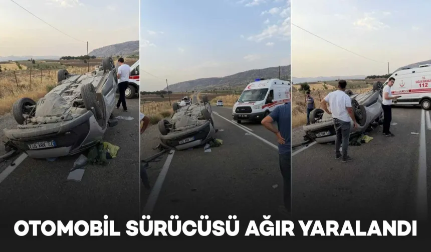 Kontrolünü Kaybeden Otomobil Takla Atarak Ters Döndü
