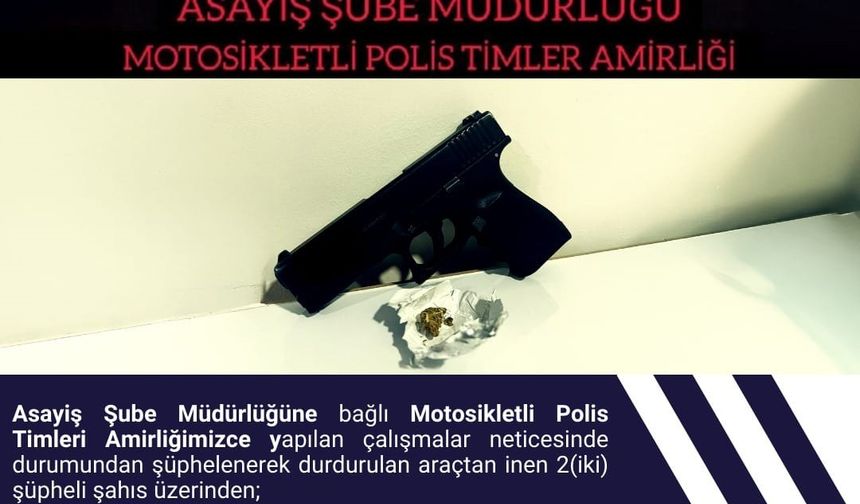 Bingöl’de ruhsatsız tabanca ve uyuşturucu ele geçirildi