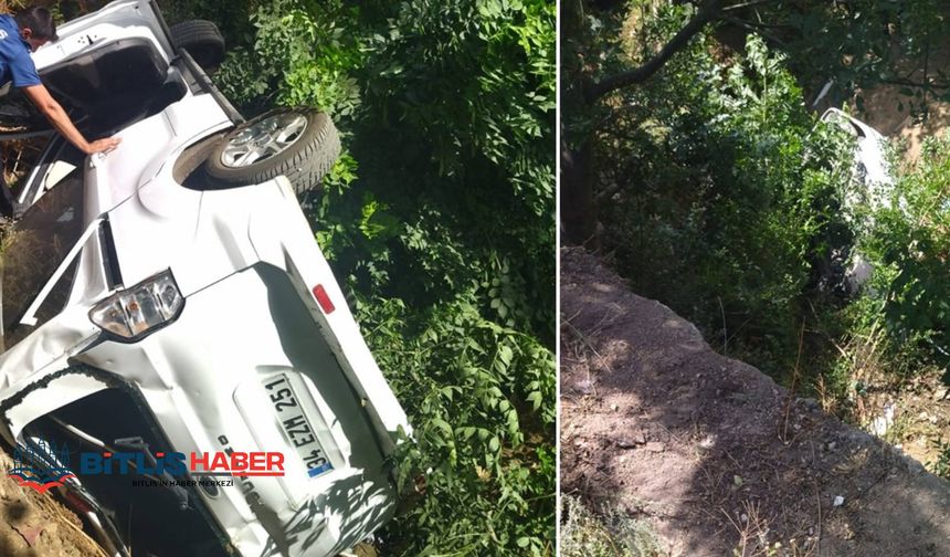 Bitlis’te Şarampole Yuvarlanan Otomobilin Sürücüsü Yaralandı