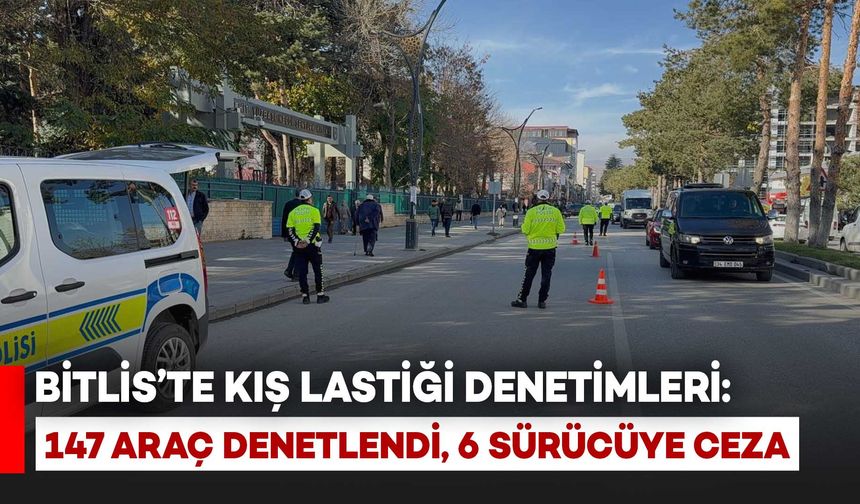 Bitlis'te Kış Lastiği Denetimleri: 147 Araç Kontrol Edildi, 6 Sürücüye Ceza