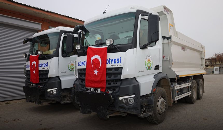 Güroymak’ta Araç Filosuna Kar Küreme Aparatı ve 2 Damperli Kamyon Eklendi