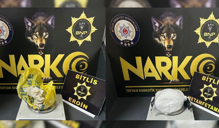 Bitlis’te araç içinde metamfetamin ve eroin ele geçirildi: Bir tutuklama