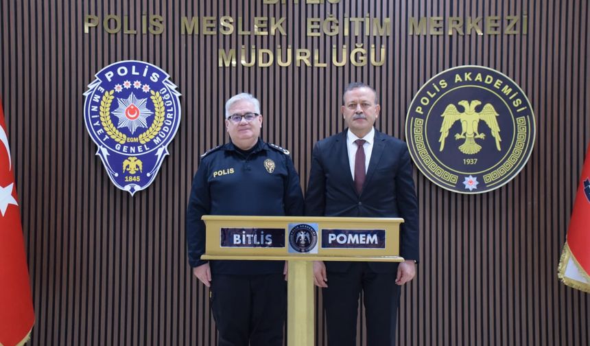 Bitlis Eren Üniversitesi Rektörü Elmastaş'tan POMEM Müdürü Açıköz’e Hayırlı Olsun Ziyareti