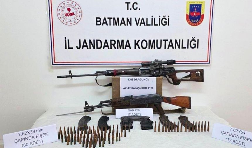 Batman'da uzun namlulu silah ve mühimmat ele geçirildi