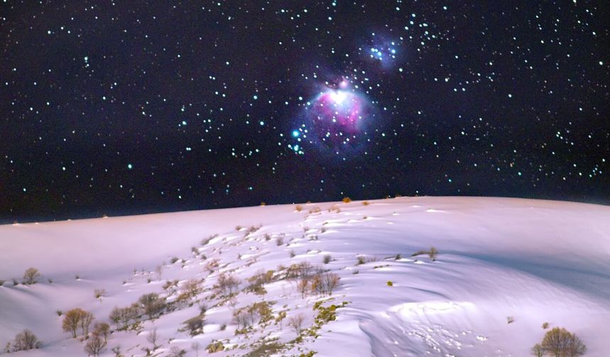 Bitlis’te Karlı Zirvelerden Orion Bulutsusu Görüntülendi