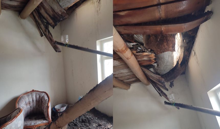 6 kişilik ailenin toprak evi çöktü