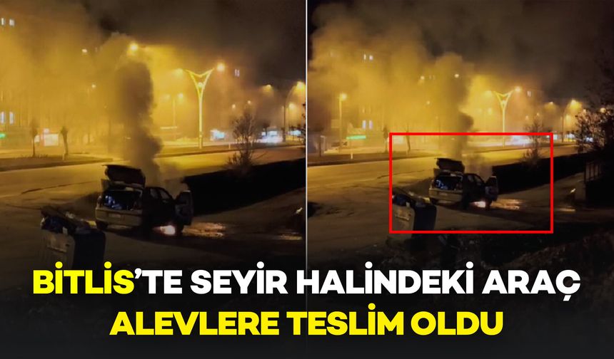 Bitlis’te Seyir Halindeki Araç Alevlere Teslim Oldu