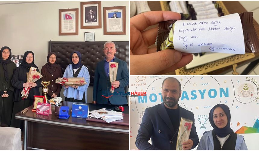 Bitlisli öğrencilerden öğretmenlerine anlamlı jest
