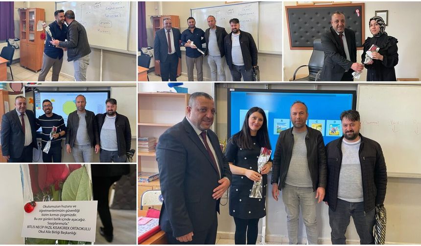 Bitlis'te okul aile birliğinden öğretmenlere anlamlı sürpriz