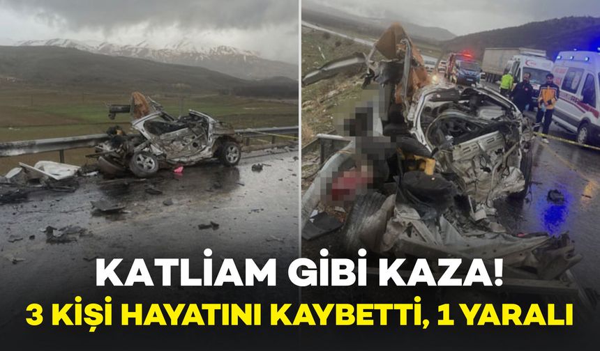 Tır ile otomobil çarpıştı: 3 kişi öldü, 1 yaralı