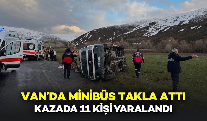 Bitlis-Van Yolunda Kontrolden Çıkan Minibüs Takla Attı: 11 Yaralı