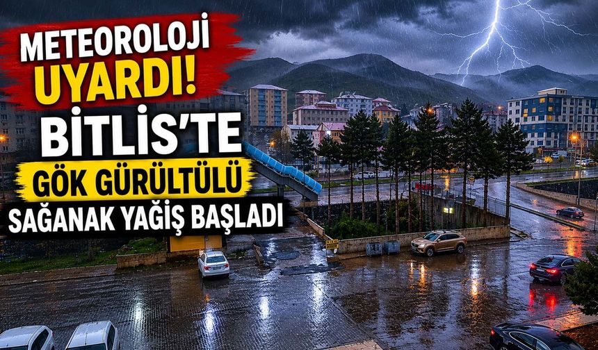 Meteoroloji uyardı! Bitlis'te gök gürültülü sağanak yağış başladı
