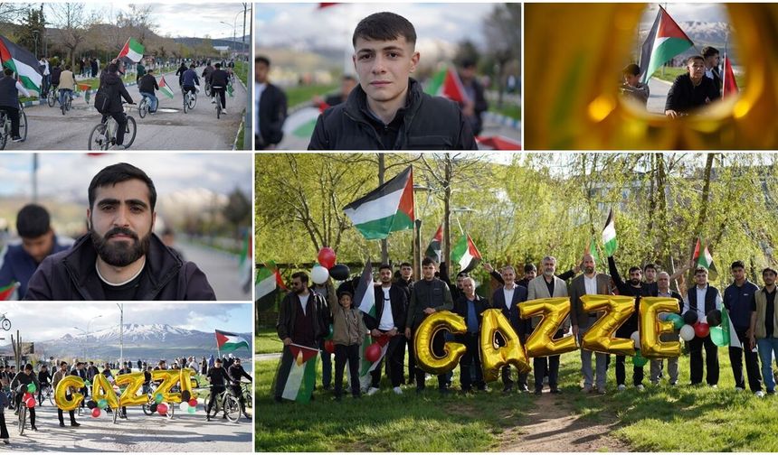 Bitlis'te Gençler Gazze İçin Pedal Çevirdiler