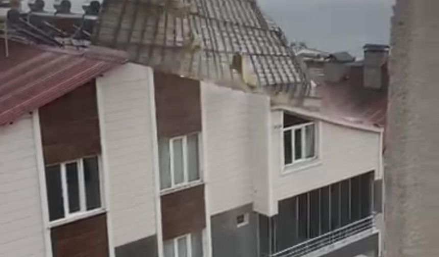 Bitlis'te fırtına çatı uçurdu