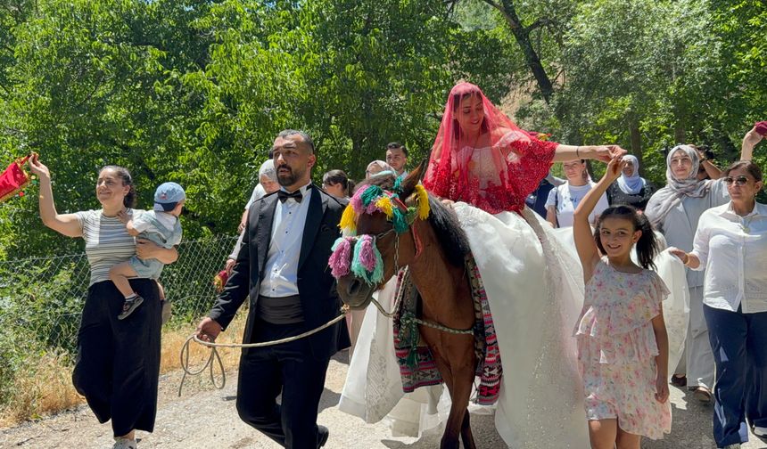 Bitlis'te Asırlık Atlı Gelin Geleneği Yaşatıldı