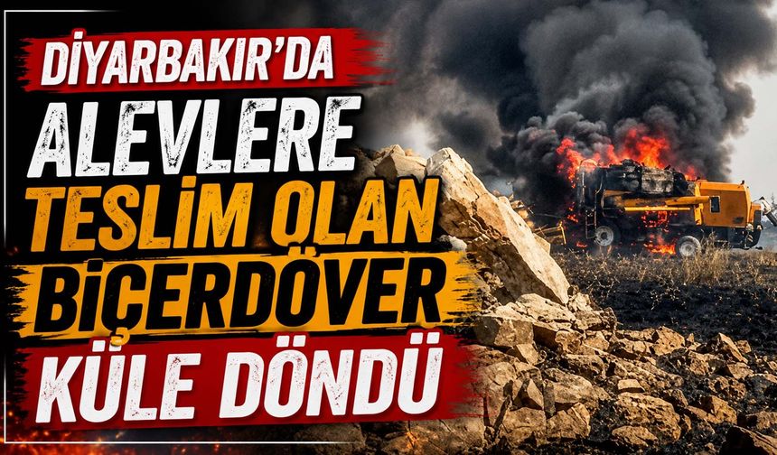 Diyarbakır'da Alevlere Teslim Olan Biçerdöver Küle Döndü