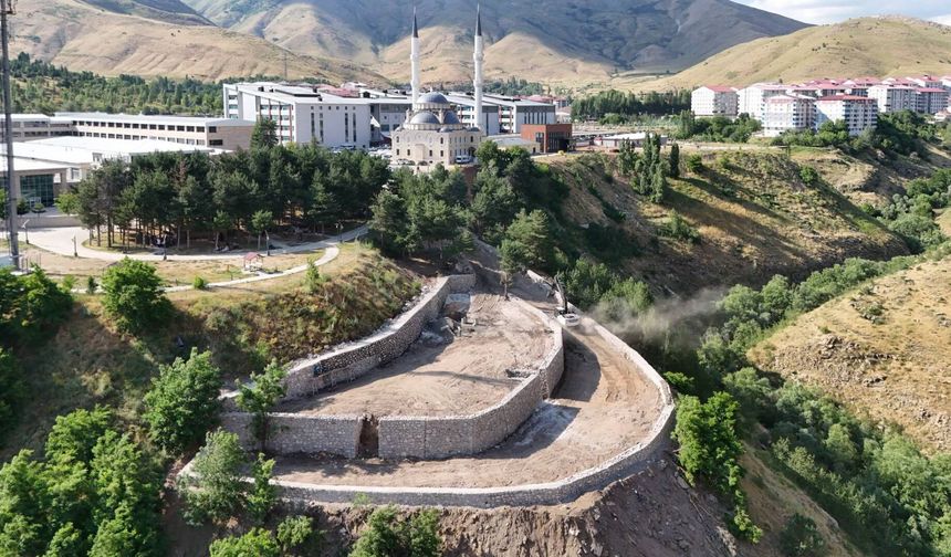 Bitlis'te Mevlana Parkı'nda mesire alanı ve yürüyüş yolu çalışmaları sürüyor