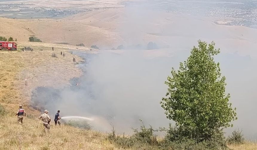 Muş'ta örtü yangını büyümeden söndürüldü