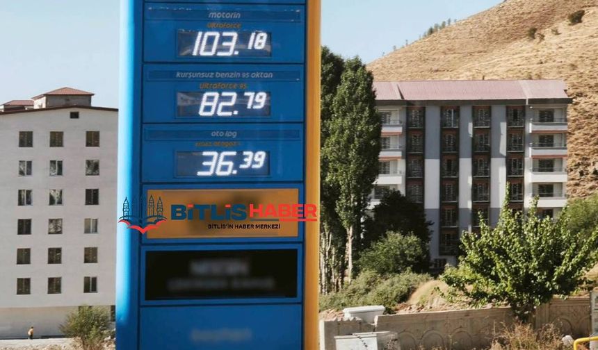Cumhuriyet tarihinde Bitlis'te ilk kez motorin fiyatı 3 haneli rakama yükseldi