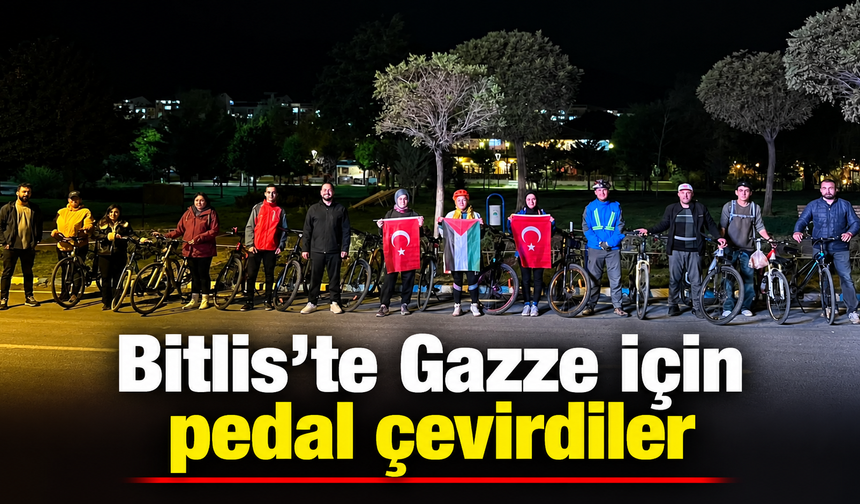 Bitlis’te Gazze için pedal çevirdiler