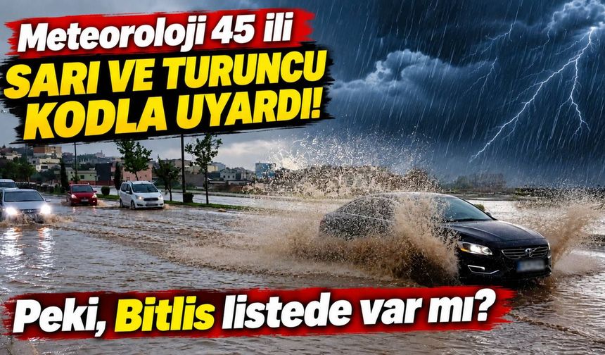 Meteoroloji 45 ili sarı ve turuncu kodla uyardı! Peki, Bitlis listede var mı?